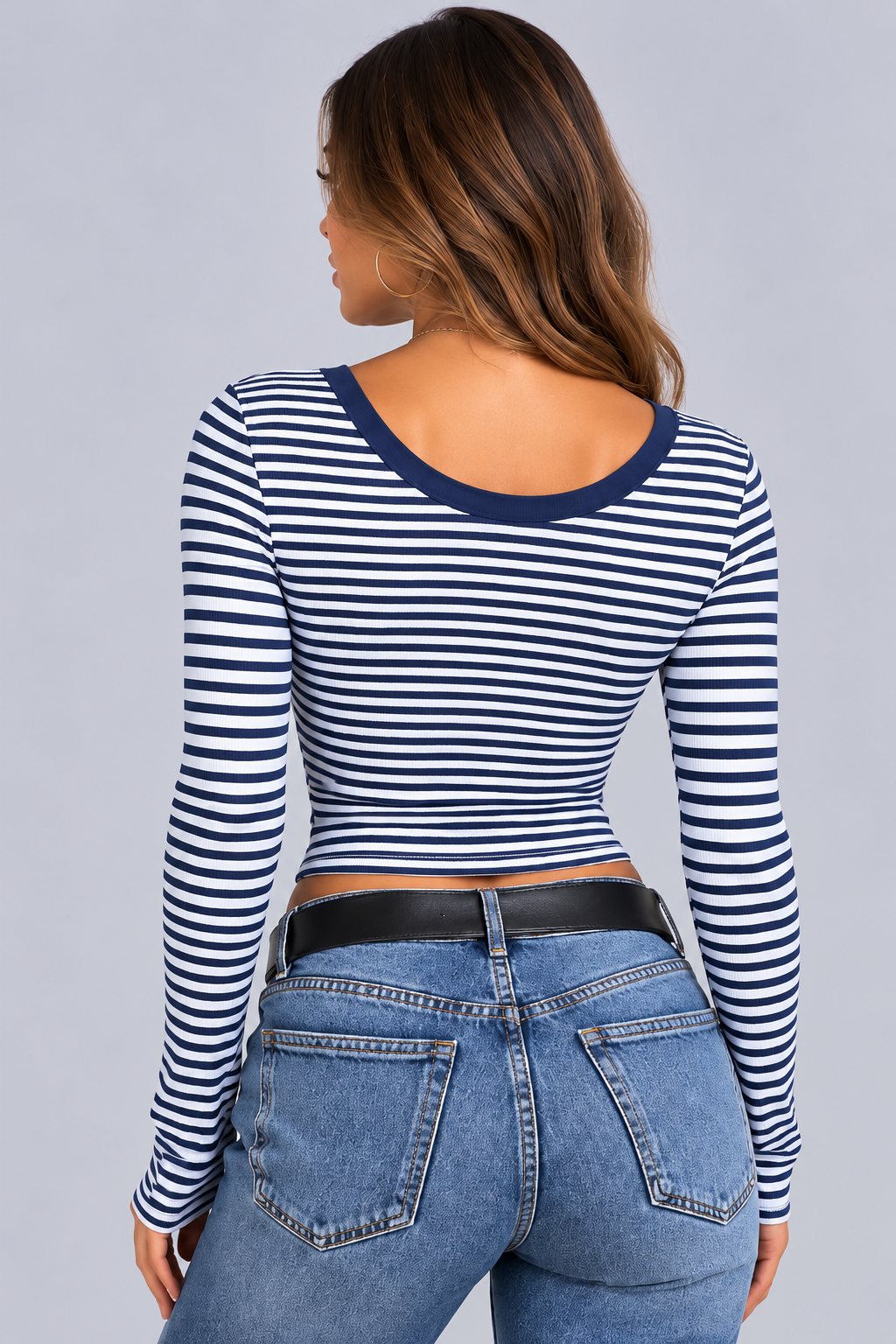 KAYO | STRIPED V-NECK TOP