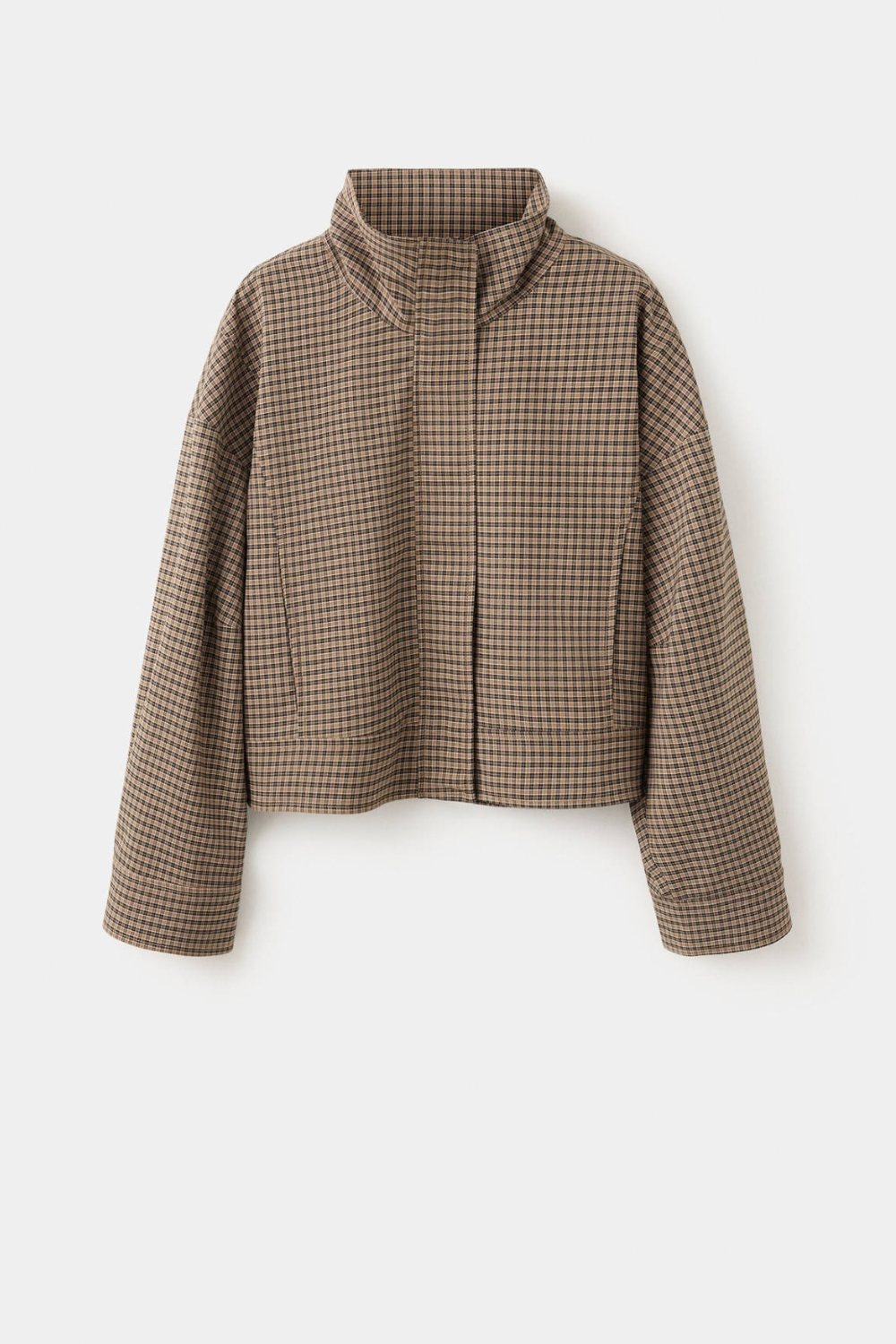 KAYO | CHECKED FUNNEL-NECK JACKET