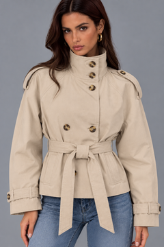KAYO | GIACCA TRENCH CORTA CON CINTURA