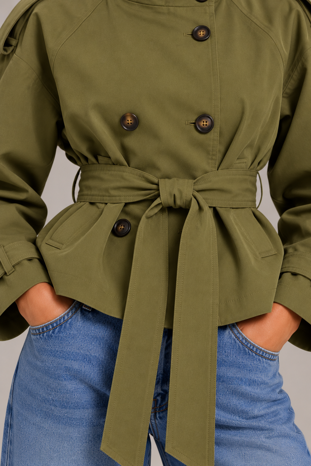 KAYO | GIACCA TRENCH CORTA CON CINTURA