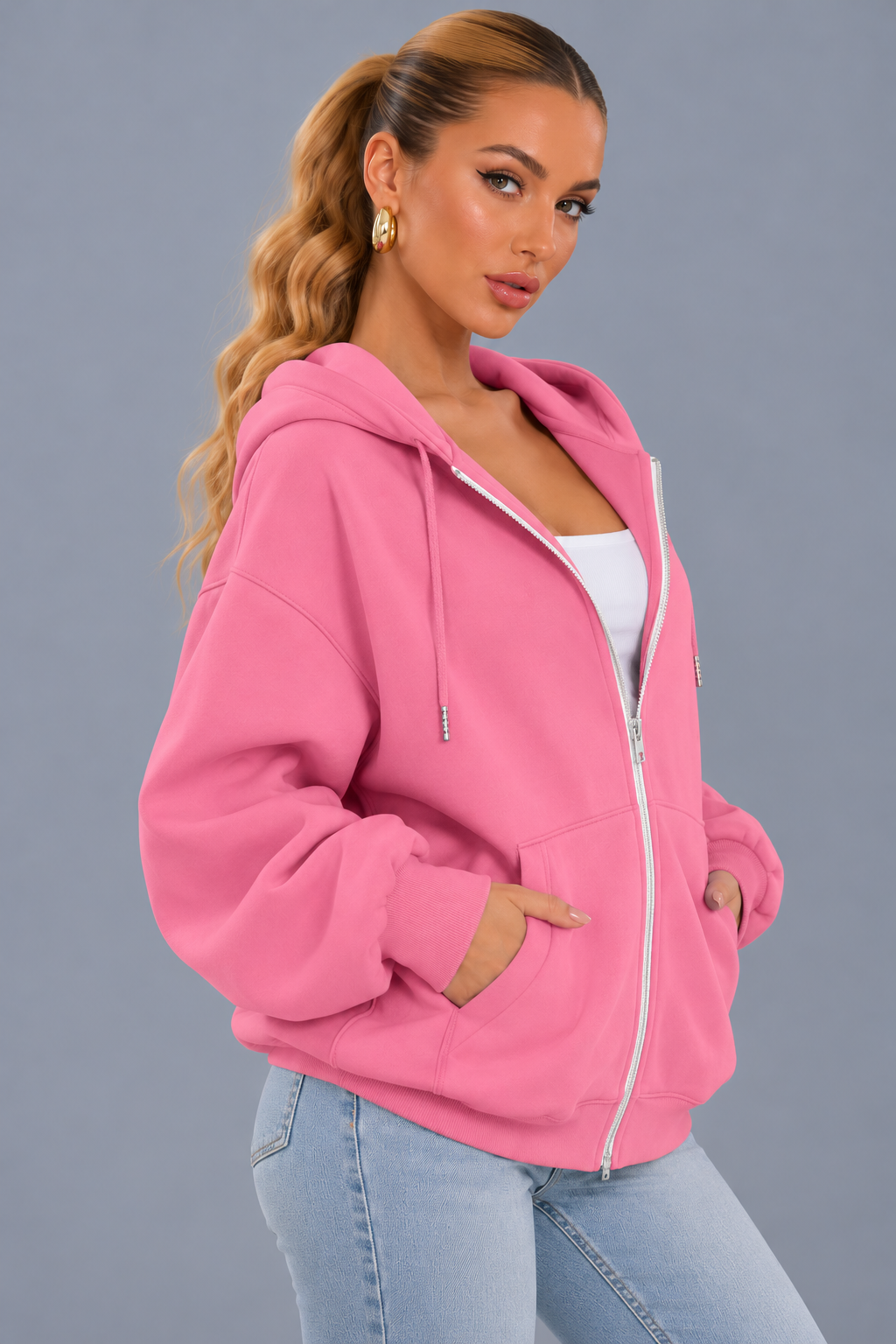 KAYO | SUDADERA LADY CON CREMALLERA Y CAPUCHA