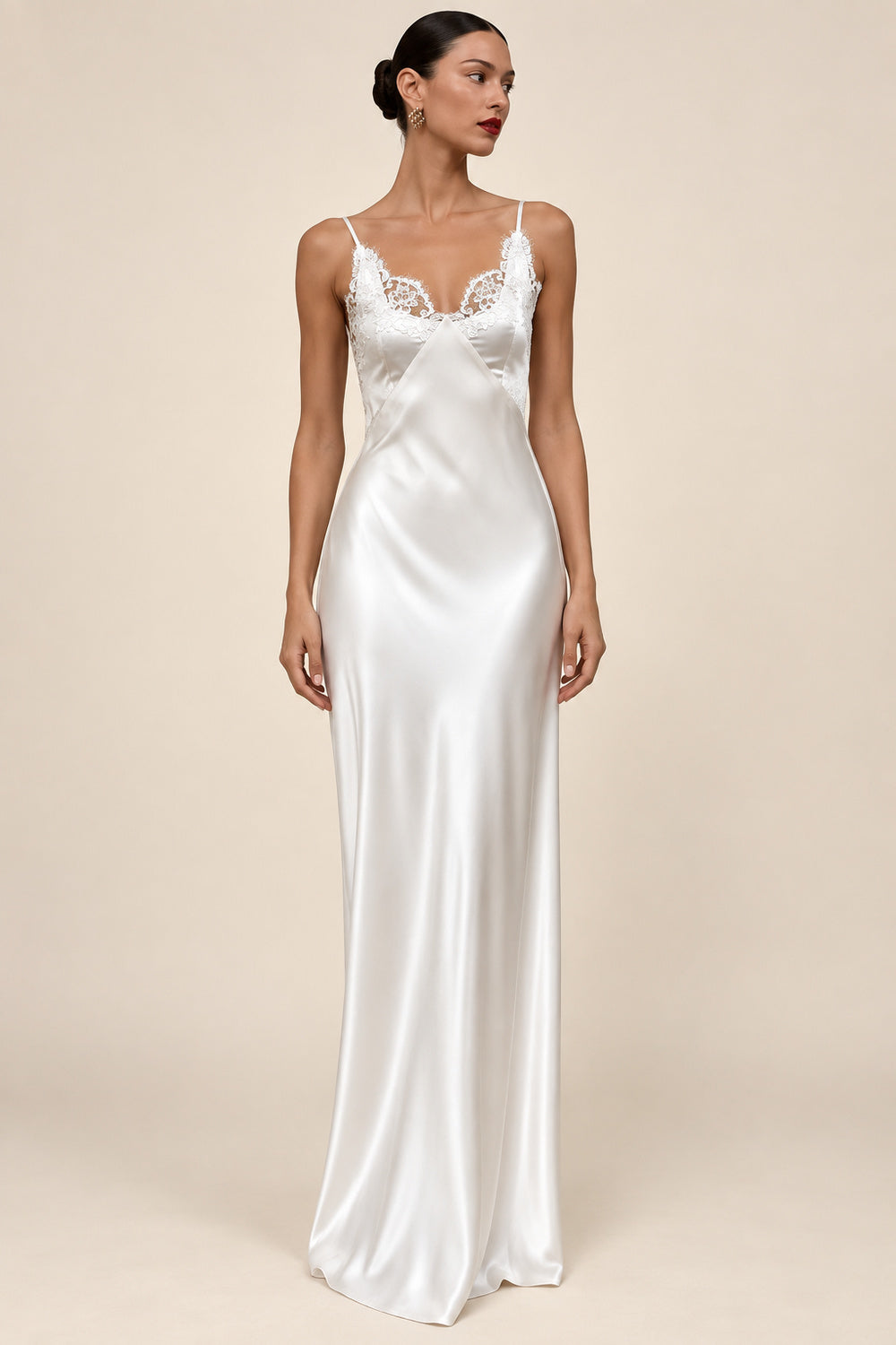 KAYO | SATIN AND LACE MAXI DRESS