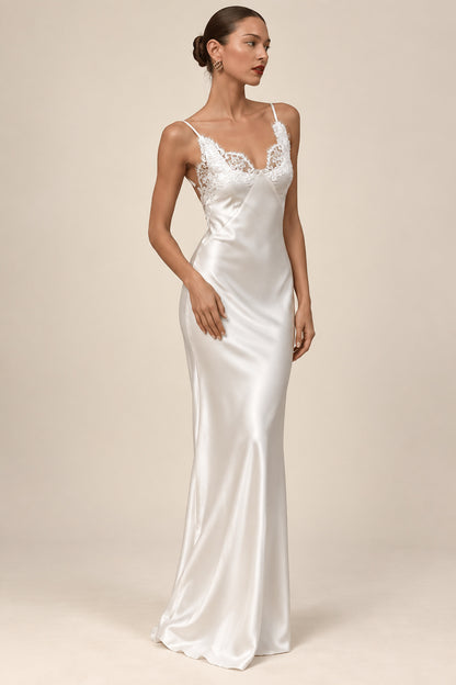 KAYO | SATIN AND LACE MAXI DRESS