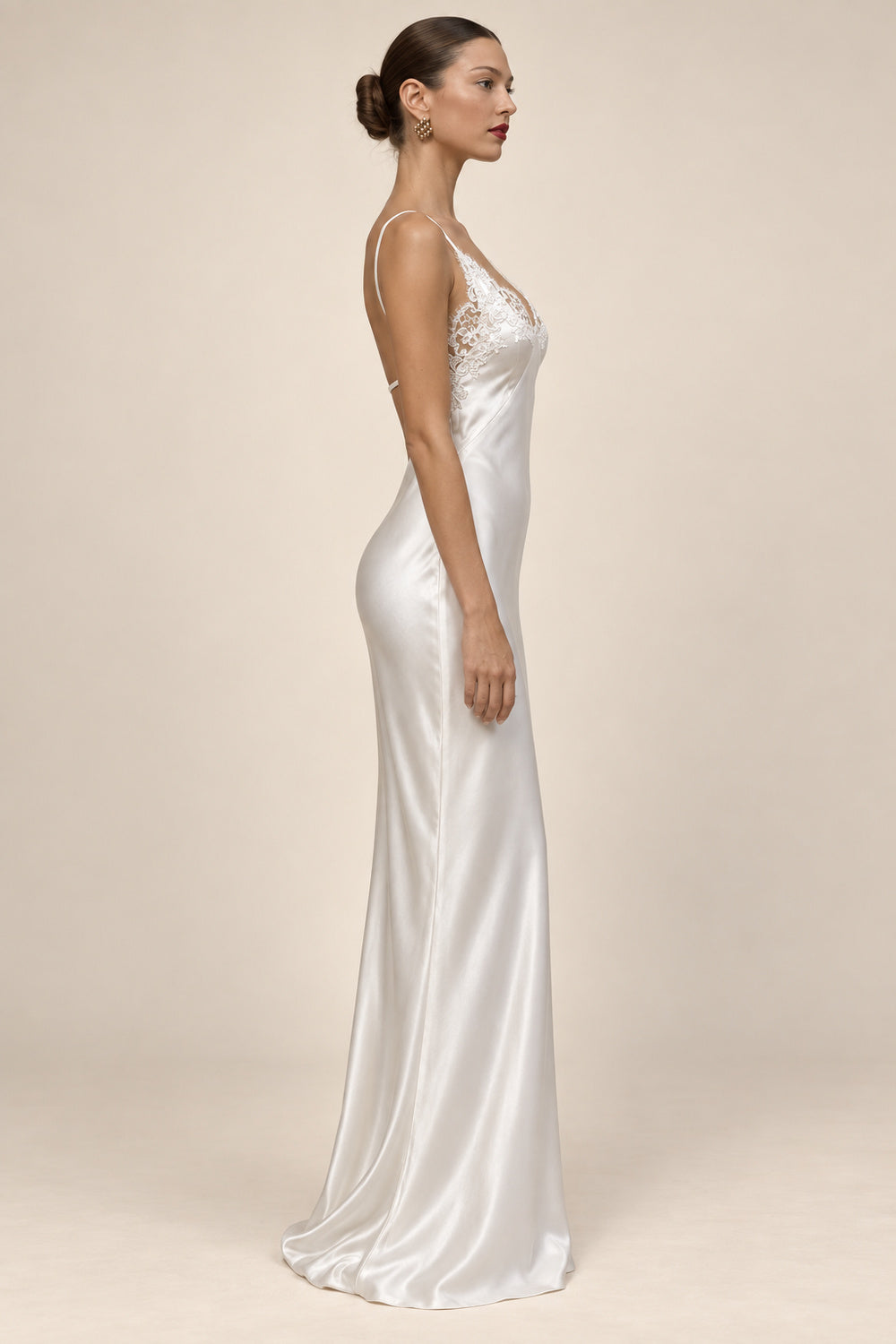 KAYO | SATIN AND LACE MAXI DRESS