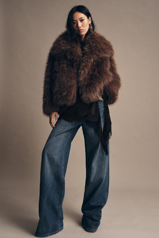 Manteau Court Effet Fourrure