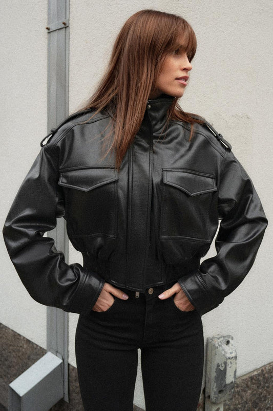 KAYO | BLOUSON CUIR POCHE HAUTE