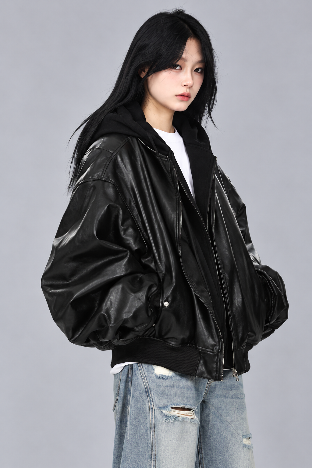KAYO | OVERSIZED FAUX LEATHER JACKET