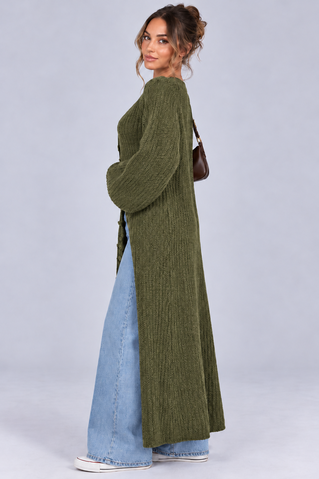 KAYO | LONGLINE RIBBED KNIT CARDIGAN