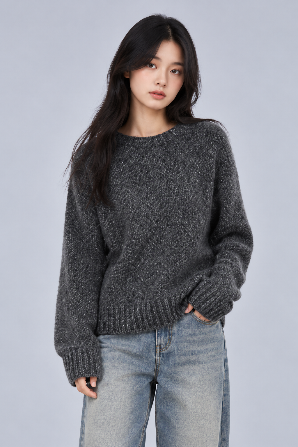 KAYO | SOFT GRAY KNIT SWEATER