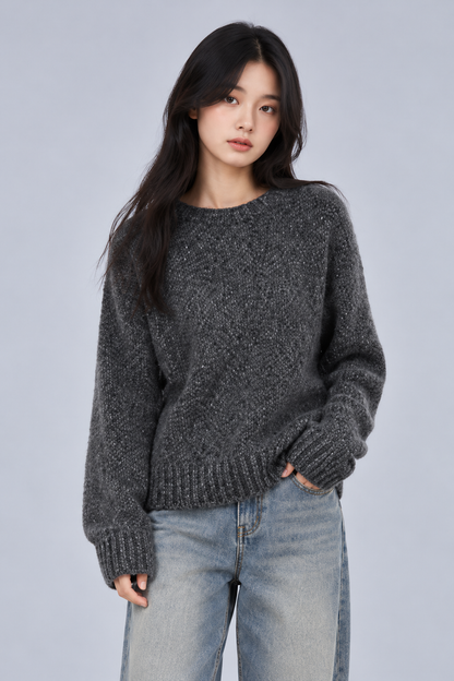 KAYO | SOFT GRAY KNIT SWEATER