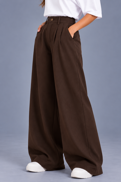 KAYO | BROWN WIDE-LEG TROUSERS