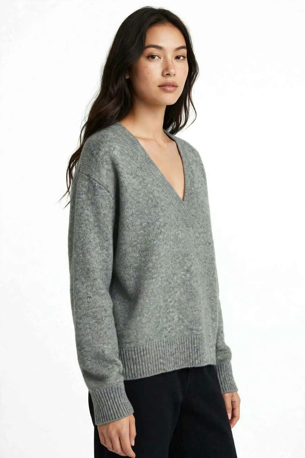 KAYO | V-NECK GREY OVERSIZED SWEATER