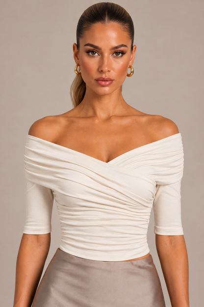 KAYO | OFF SOULDER RUCHED TOP