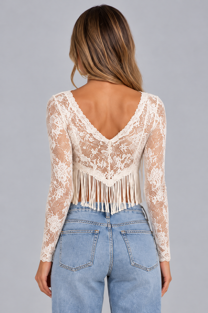 KAYO | LACE FRINGE TOP