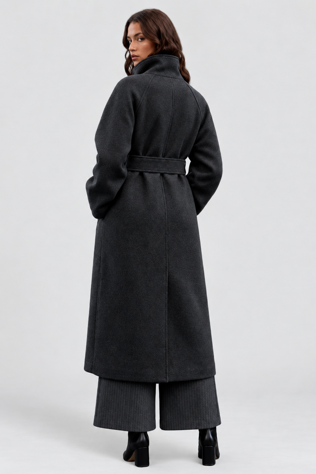 KAYO | LANGER WOLLMANTEL MIT GÜRTEL