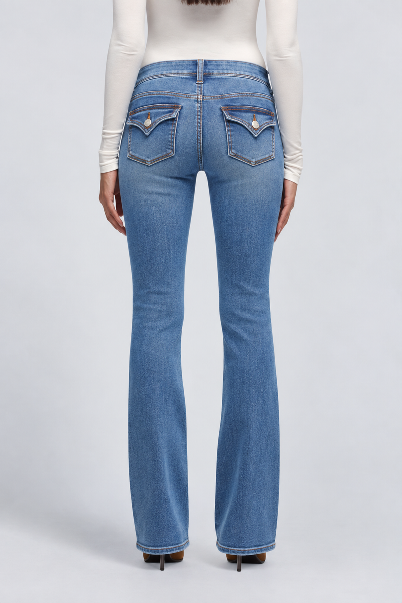 KAYO | JEAN BABY BOOTCUT BETH À POCHES À RABAT