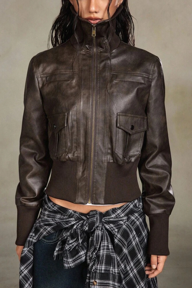 KAYO | BLOUSON EN SIMILI CUIR PRESSI