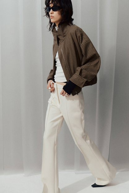 KAYO | CHECKED FUNNEL-NECK JACKET