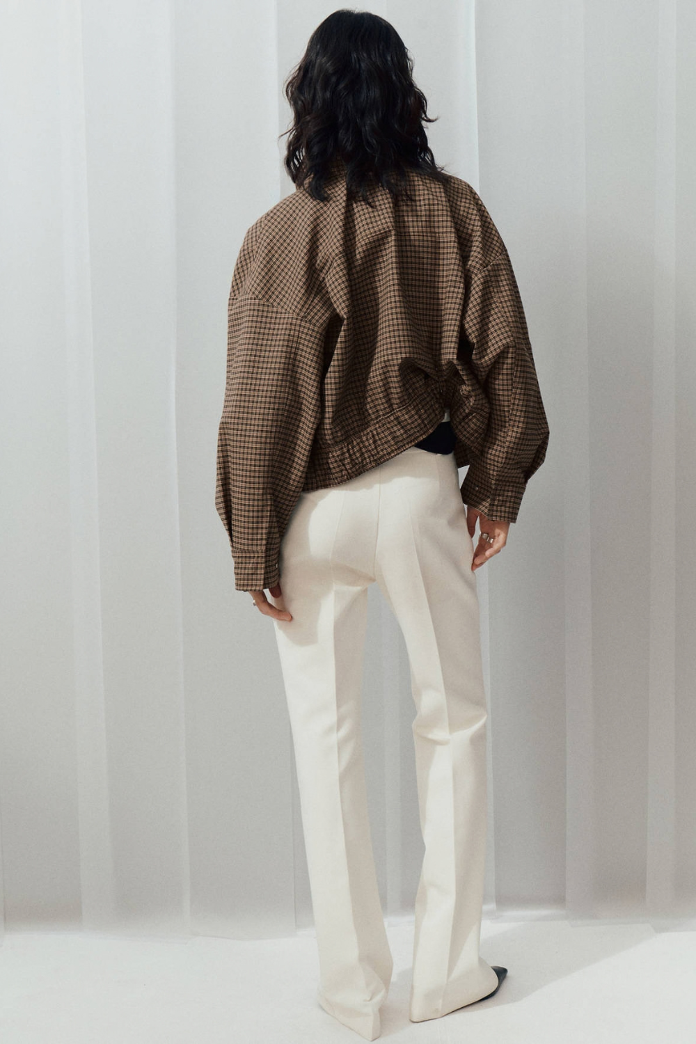 KAYO | CHECKED FUNNEL-NECK JACKET