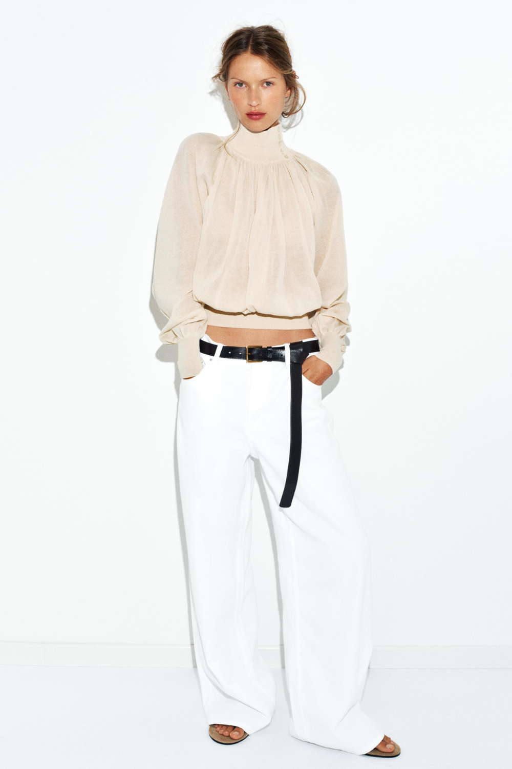 KAYO | FLOWING COMBINED KNIT BLOUSE