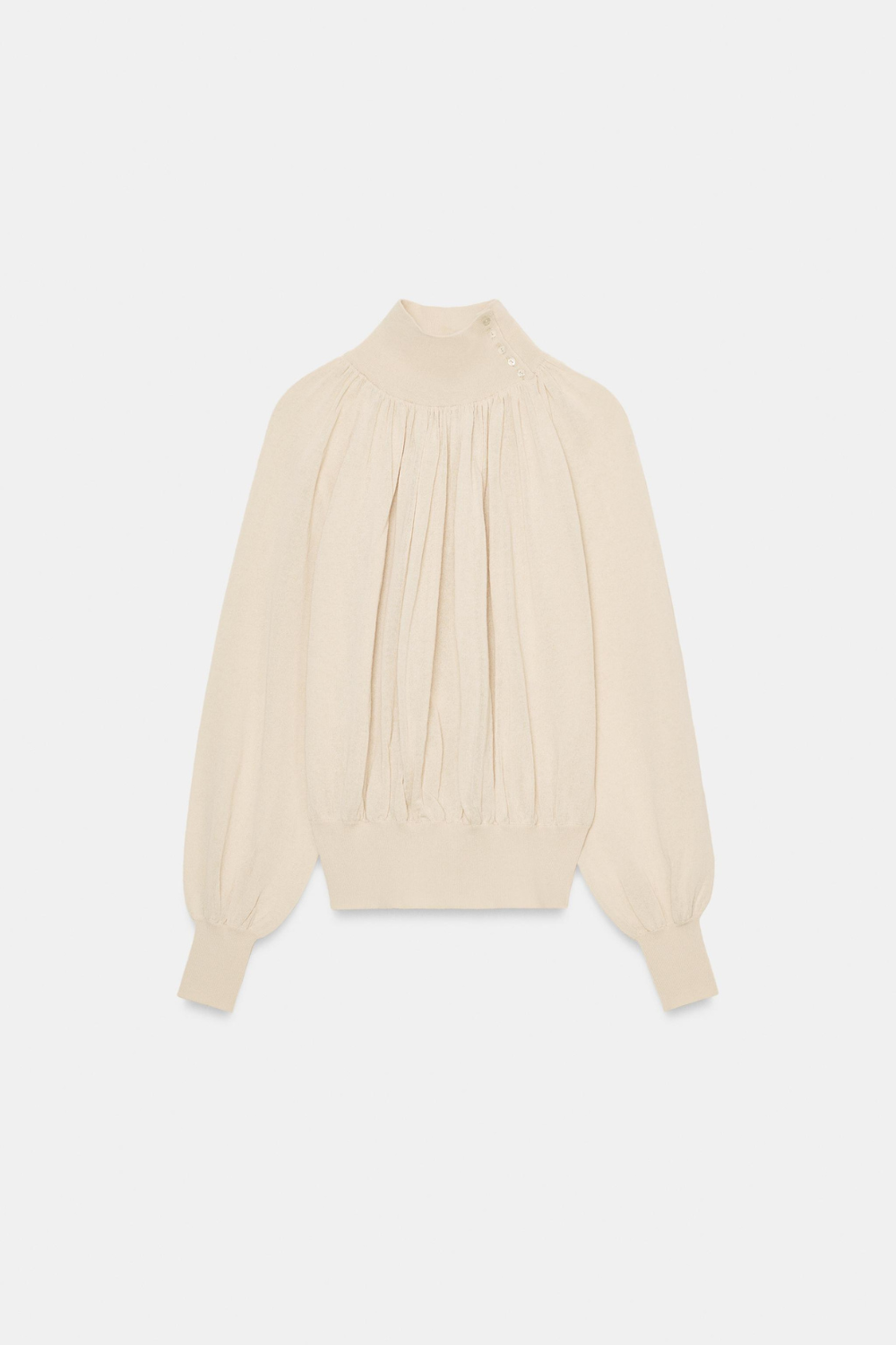 KAYO | FLOWING COMBINED KNIT BLOUSE
