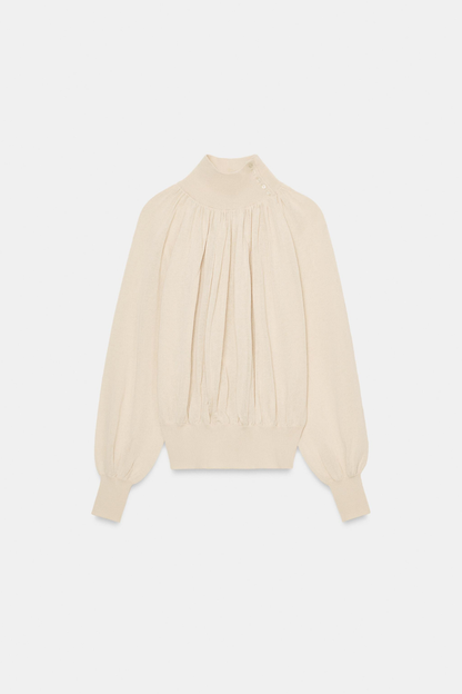 KAYO | FLOWING COMBINED KNIT BLOUSE