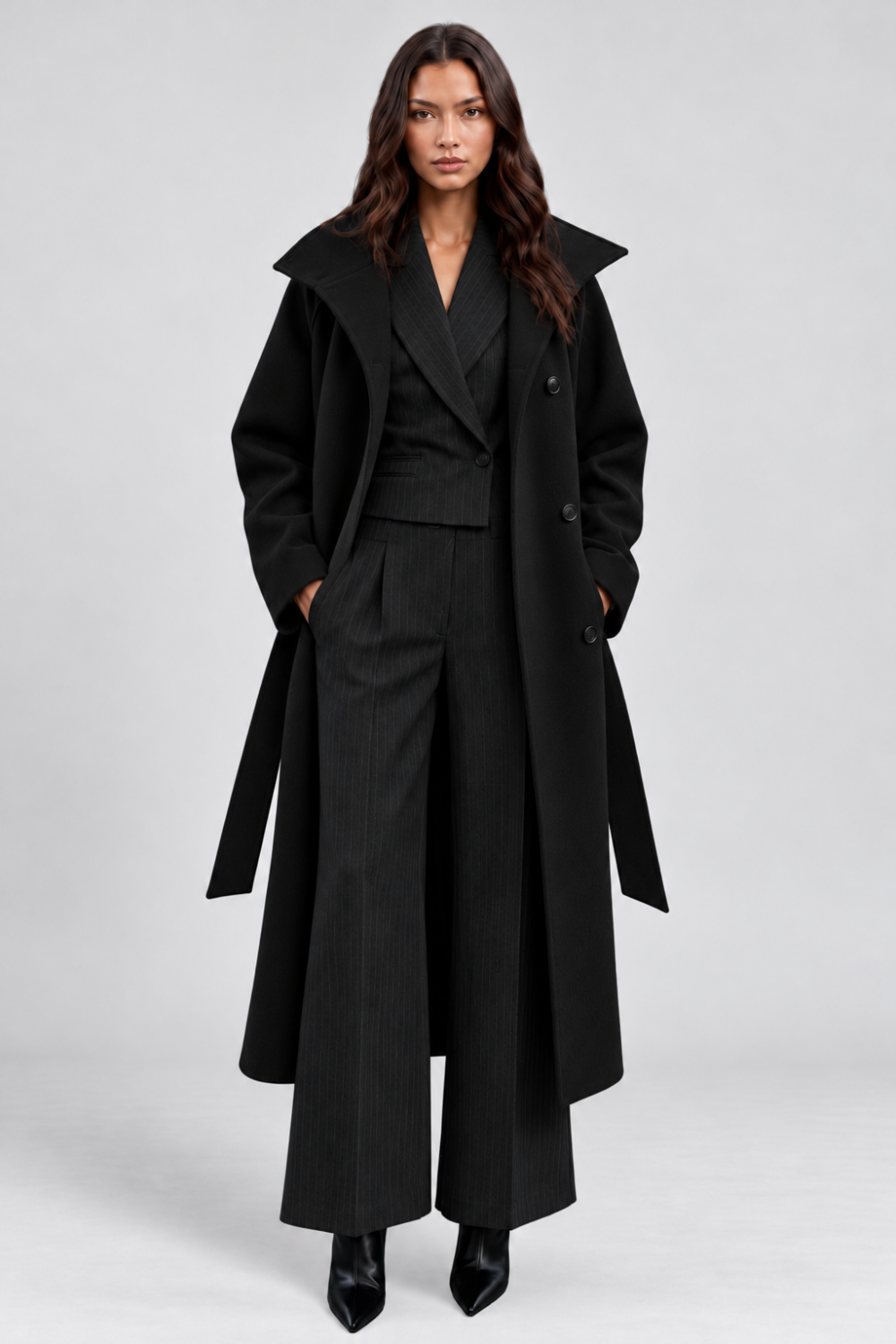 KAYO | CAPPOTTO LUNGO IN MISTO LANA CON CINTURA