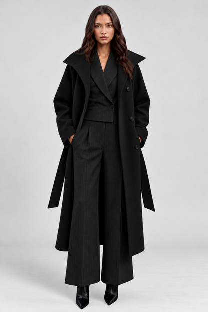 KAYO | CAPPOTTO LUNGO IN MISTO LANA CON CINTURA