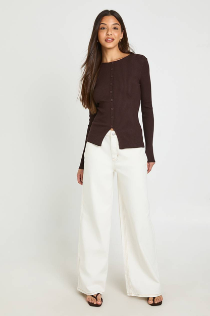 KAYO | SOFT-KNIT RIBBED CARDIGAN
