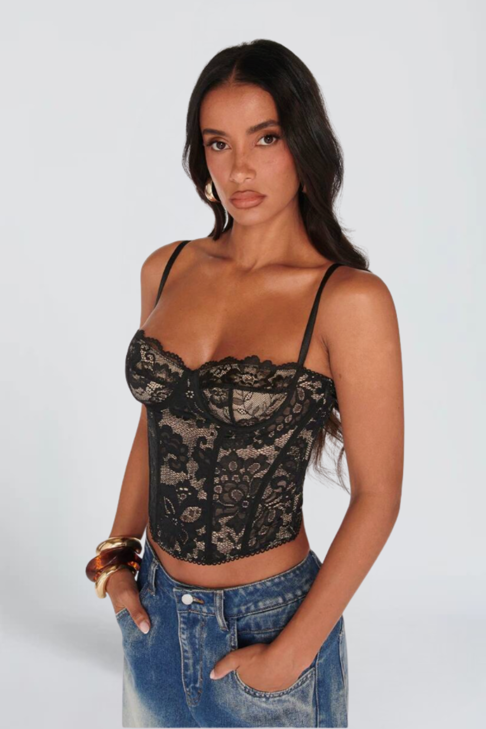 KAYO | CORSET DENTELLE FLEURIE