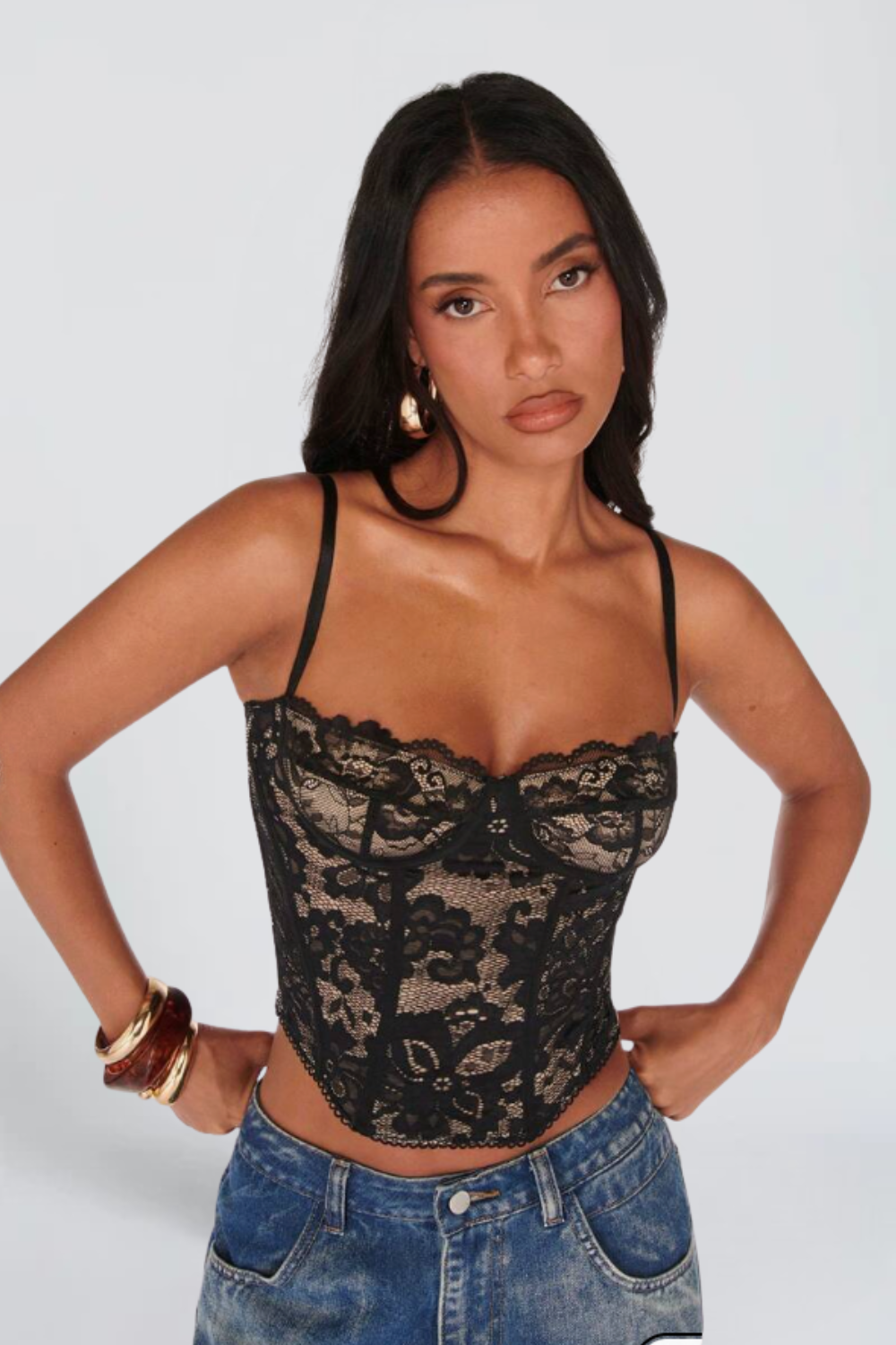 KAYO | CORSET DENTELLE FLEURIE