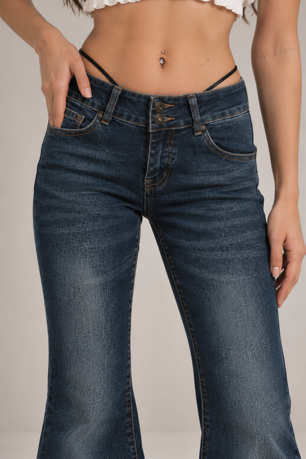 KAYO | DUNKELBLAUE FLARED JEANS