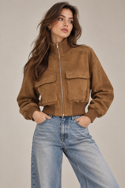 KAYO | SUEDE AVIATOR ZIP-UP JACKET