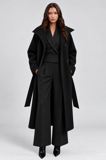KAYO | BELTED LONG WOOL COAT