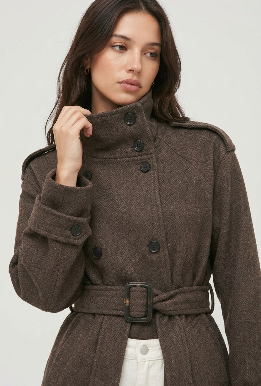 KAYO | DOUBLE-BREASTED BELTED WOOL JACKET