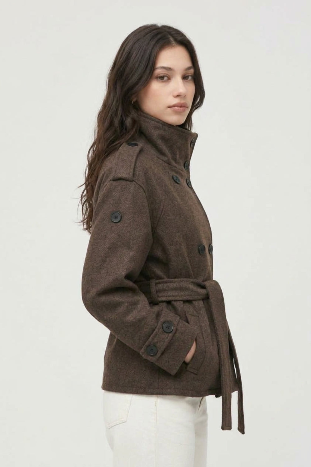 KAYO | DOUBLE-BREASTED BELTED WOOL JACKET