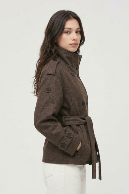 KAYO | DOUBLE-BREASTED BELTED WOOL JACKET