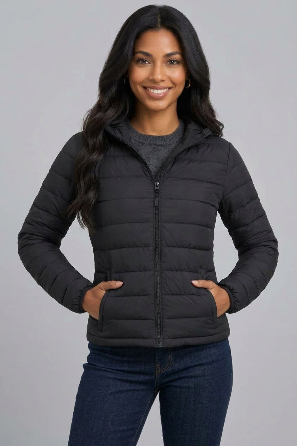 KAYO | SHORT RIBBED HOODED GOOSE DOWN JACKET