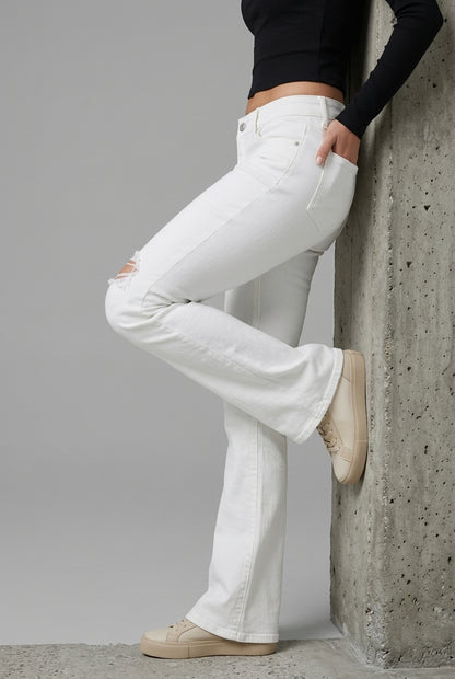 KAYO | LOW-WAIST DISTRESSED BOOTCUT JEANS