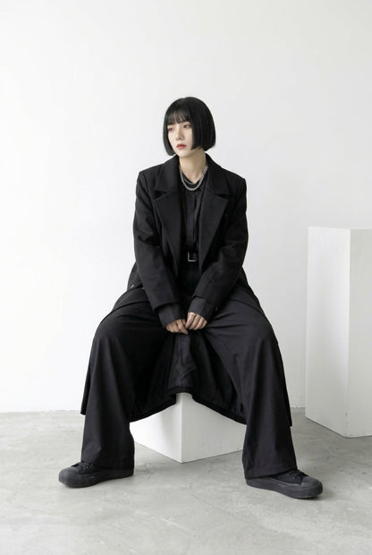 KAYO | BLACK DOUBLE-BREASTED TRENCH COAT