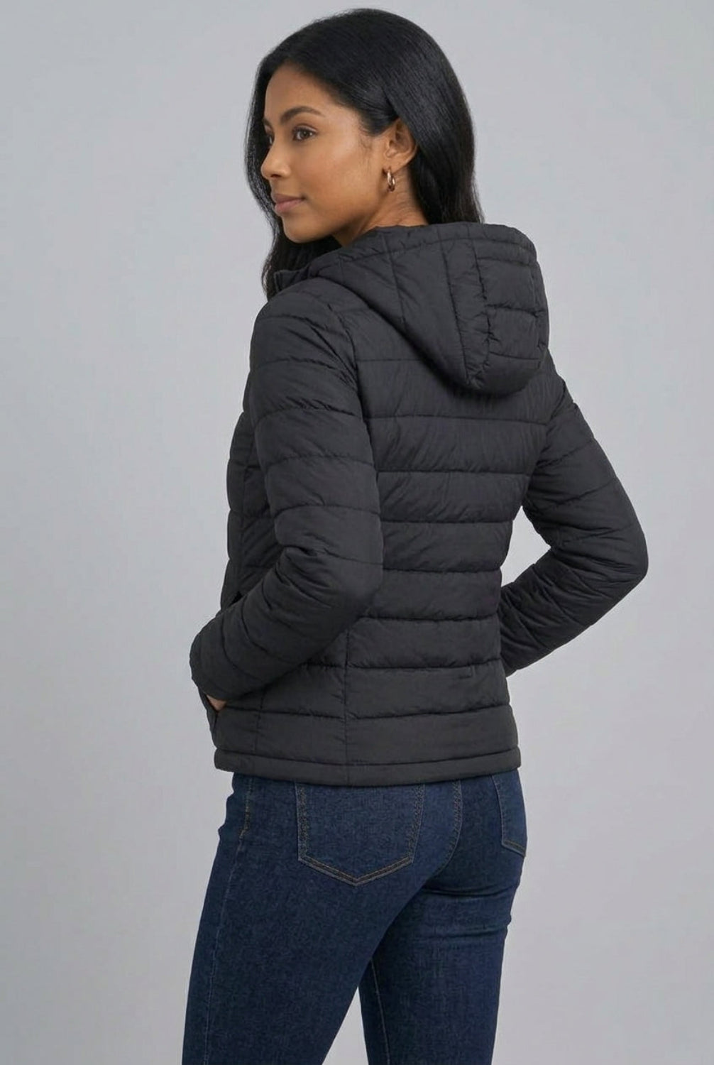 KAYO | SHORT RIBBED HOODED GOOSE DOWN JACKET