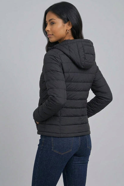 KAYO | SHORT RIBBED HOODED GOOSE DOWN JACKET