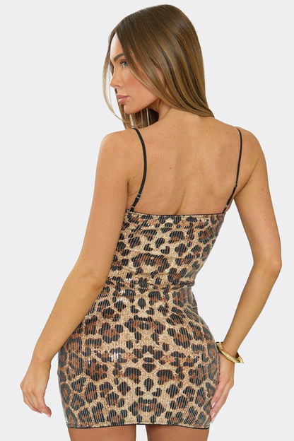 KAYO | LEOPARD SEQUIN MINI DRESS