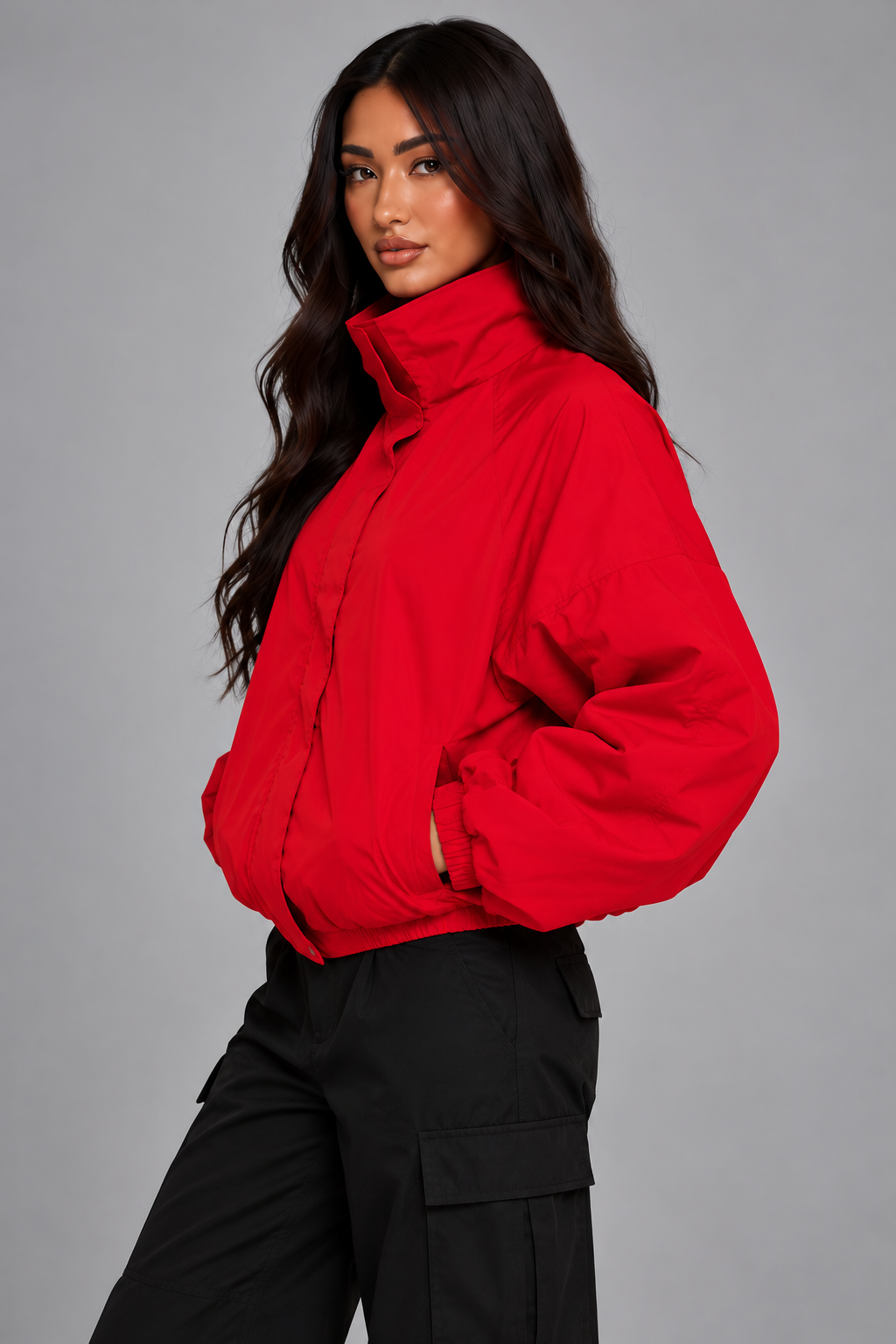 KAYO | RED OVERSIZED BOMBER JACKET