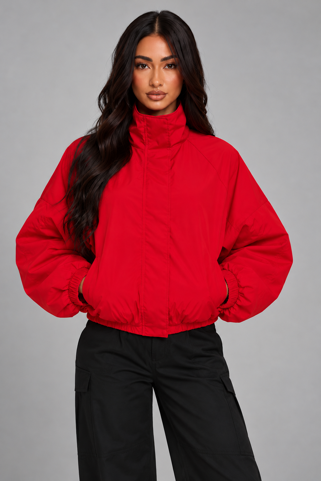 KAYO | RED OVERSIZED BOMBER JACKET