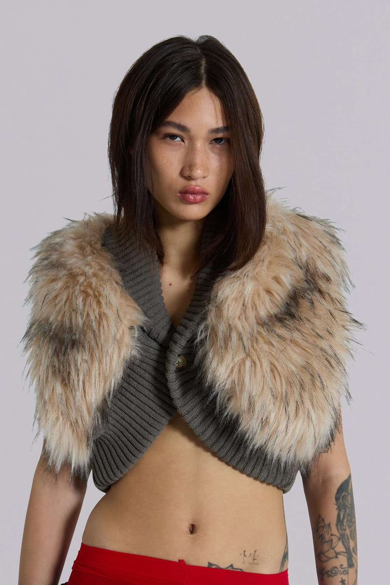 KAYO | CHAQUETA DE PUNTO CON PELO SINTÉTICO YELENA