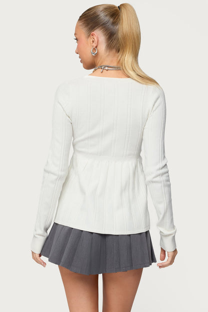KAYO | CABLE KNIT V-NECK TOP
