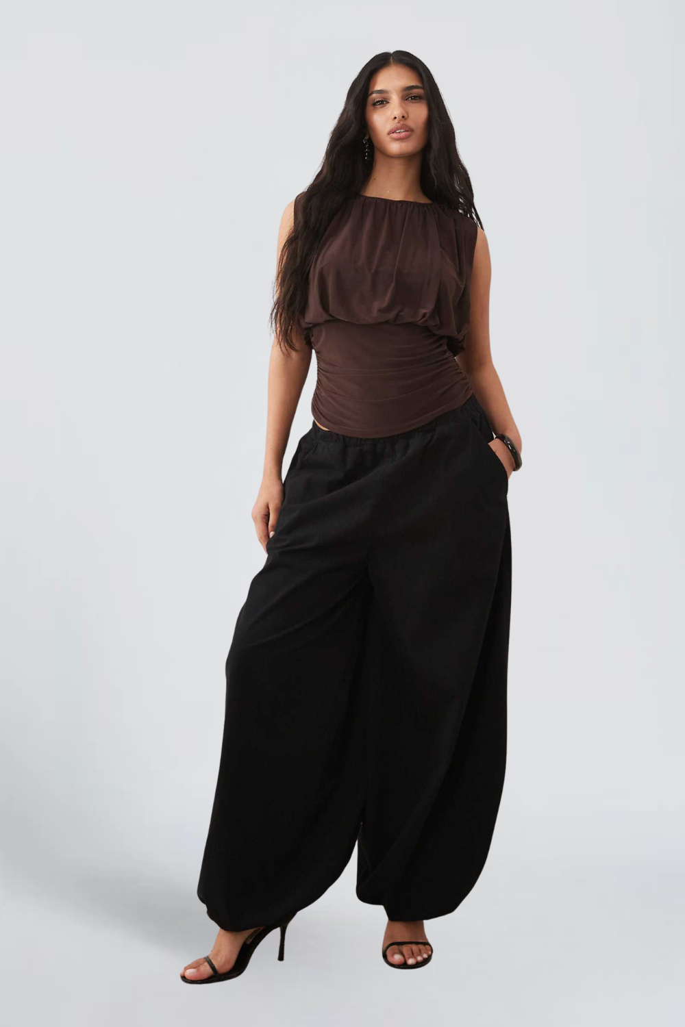 KAYO | DRAPED BROWN TOP