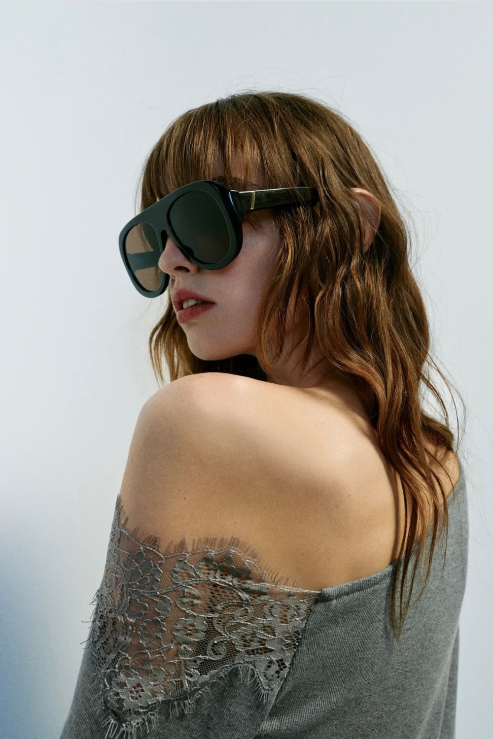 KAYO | LONG SLEEVE ASYMMETRIC LACE TOP