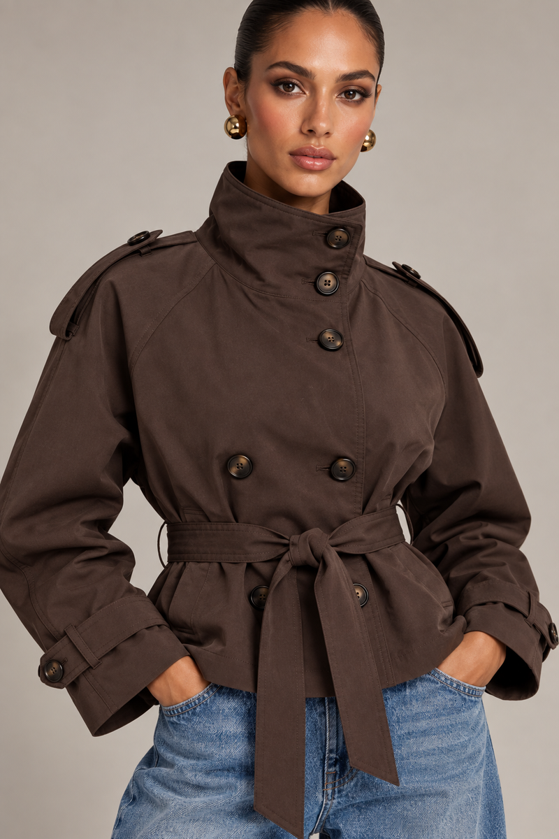KAYO | GIACCA TRENCH CORTA CON CINTURA